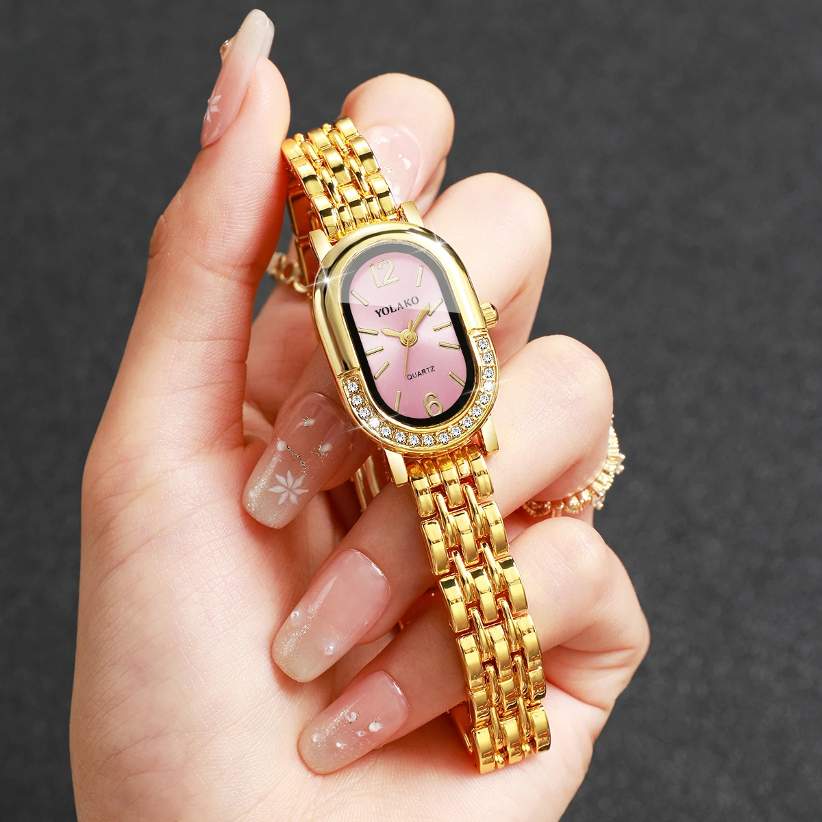 Luxury Watch Case Travel - Jam Tangan Kuarsa Wanita Berlian Imitasi