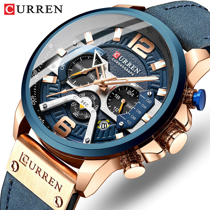 Luxury Watch Apple - CURREN Jam Tangan Kulit Militer Mewah