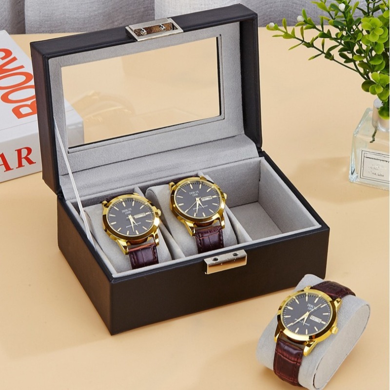 Luxury Watch Case Travel - Kotak Penyimpanan Jam Kulit Transparan Grosir