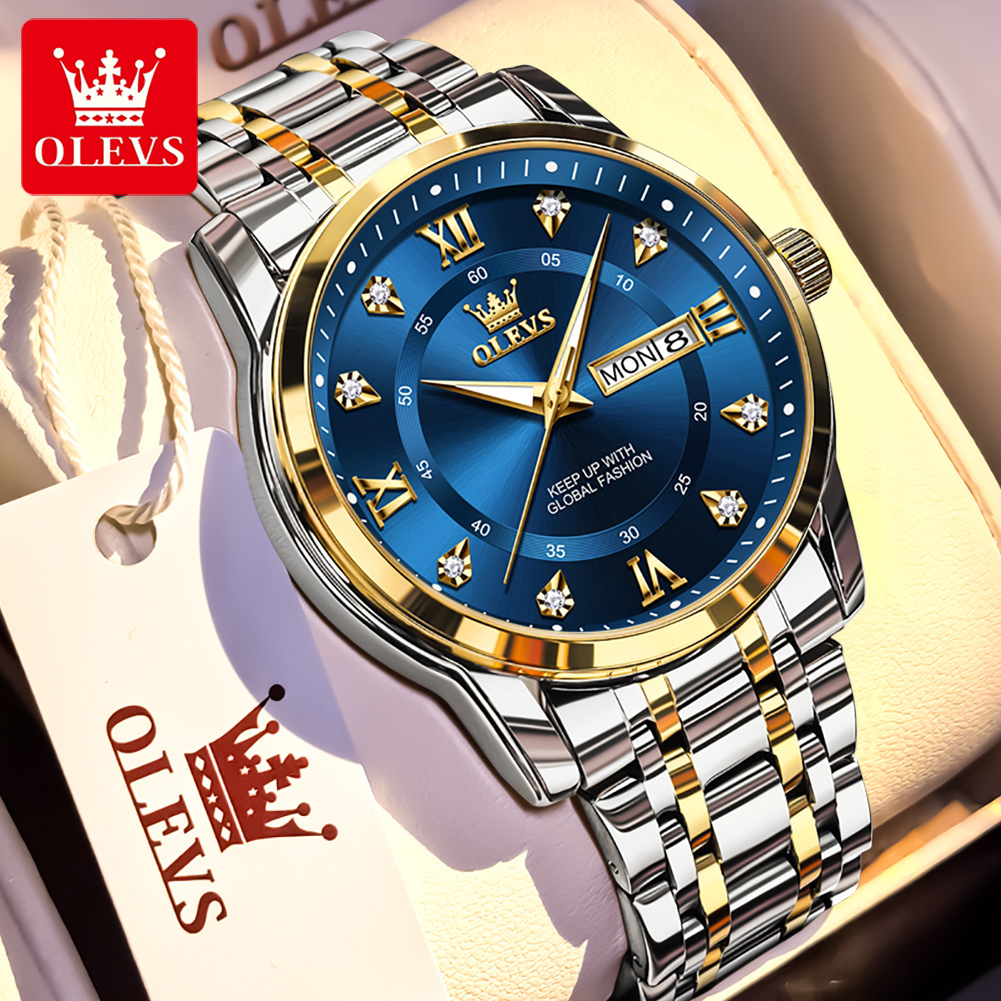 Luxury Quartz Watch Brands - OLEVS Jam Tangan Pria Modis Bermerek