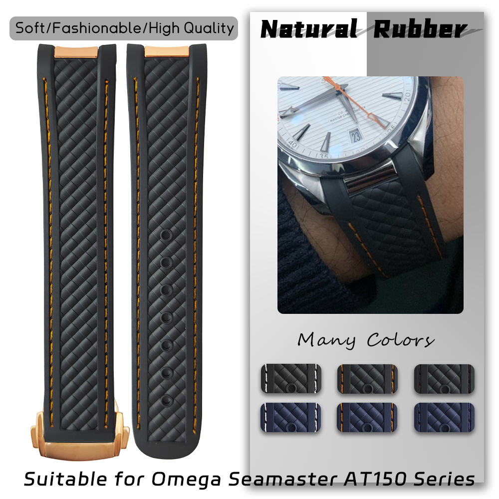 Omega Watch Seamaster - Tali Jam Tangan Karet Alam 20Mm