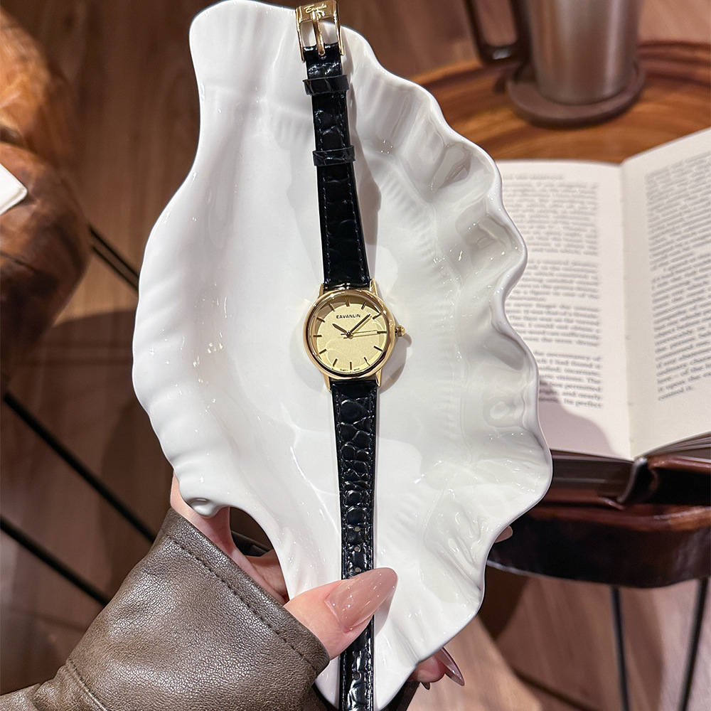 Jam Tangan Kuarsa Tali Kulit H - Luxury Watch Gold And Black ulasan dan harga