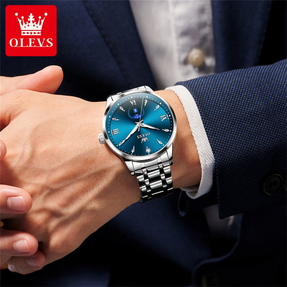 OLEVS Moon Phase Jam Tangan Pr - Luxury Quartz Watch Brands ulasan dan harga