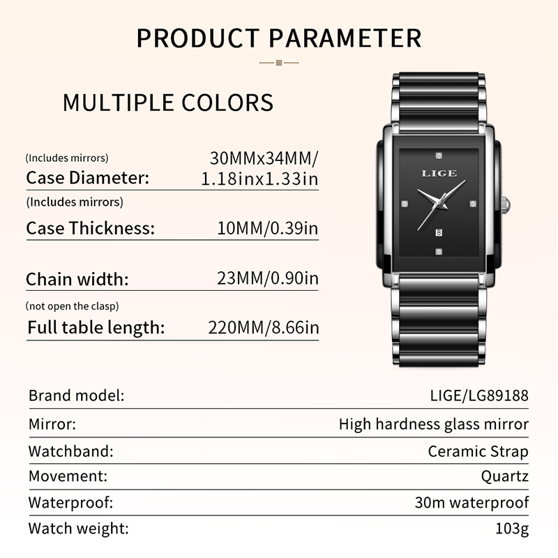 LIGE Jam Tangan Wanita Mewah B - Luxury Watch Case Travel ulasan dan harga