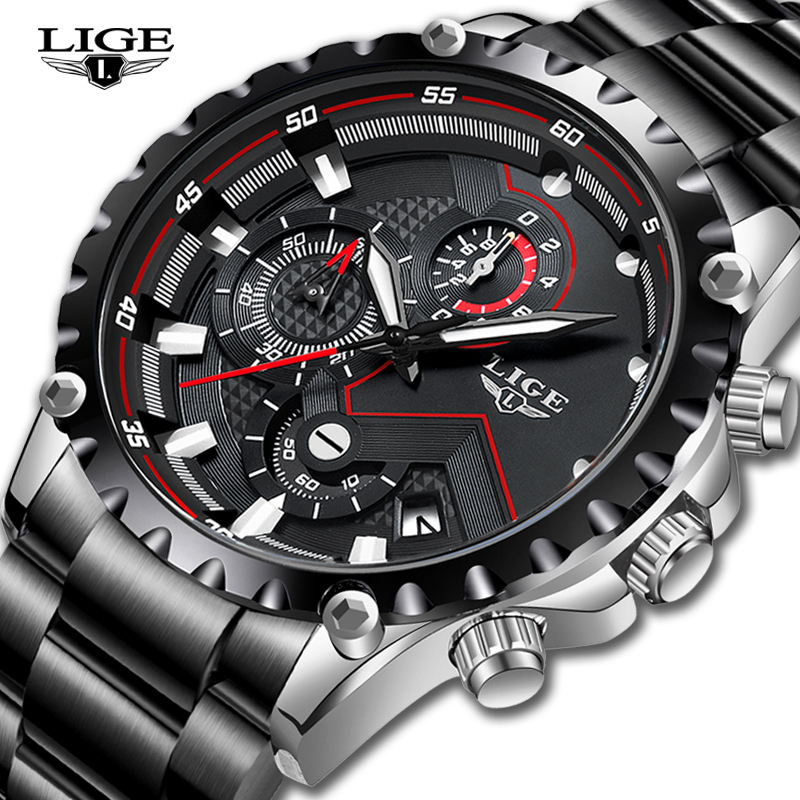 LIGE Jam Tangan Pria Bermerek  - Luxury Watch All Brands ulasan dan harga