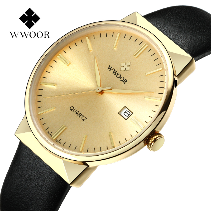 WWOOR Jam Tangan Pria Jam Tang - Luxury Watch Gold And Black ulasan dan harga