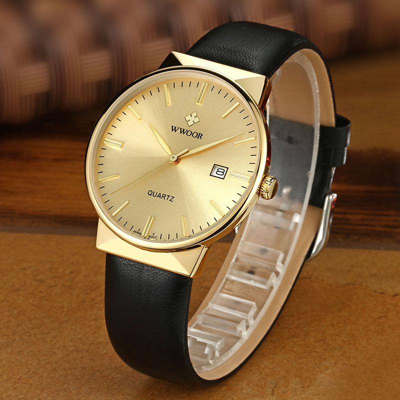 WWOOR Jam Tangan Pria Jam Tang - Luxury Watch Gold And Black ulasan dan harga