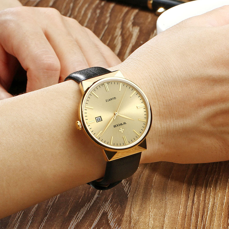 WWOOR Jam Tangan Pria Jam Tang - Luxury Watch Gold And Black ulasan dan harga