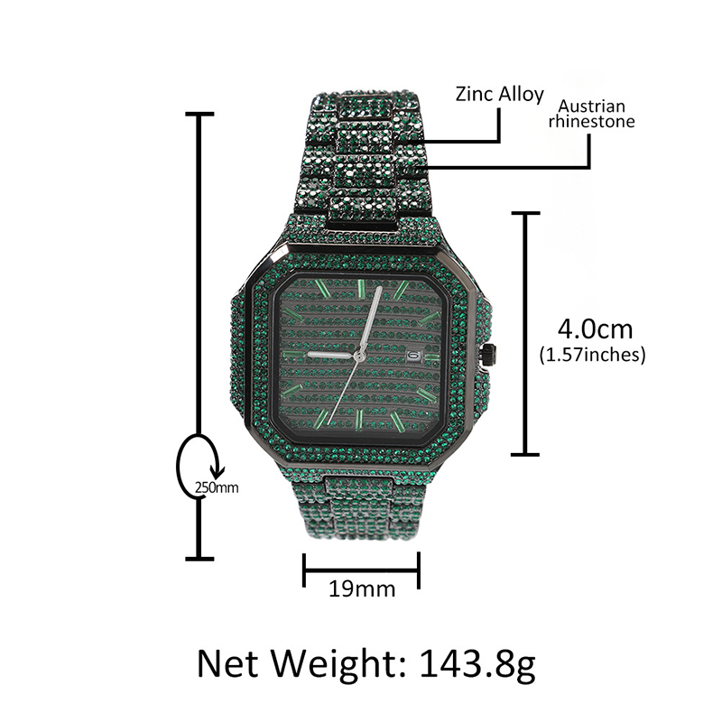Jam Tangan Pria Hip Hop Quartz - Luxury Watch Gold And Black ulasan dan harga