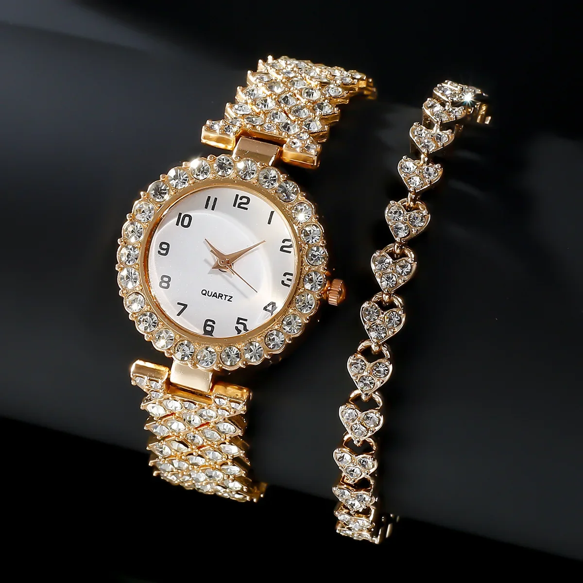1pcs/2pcs Set Jam Tangan Wanit - Luxury Watch Kit ulasan dan harga