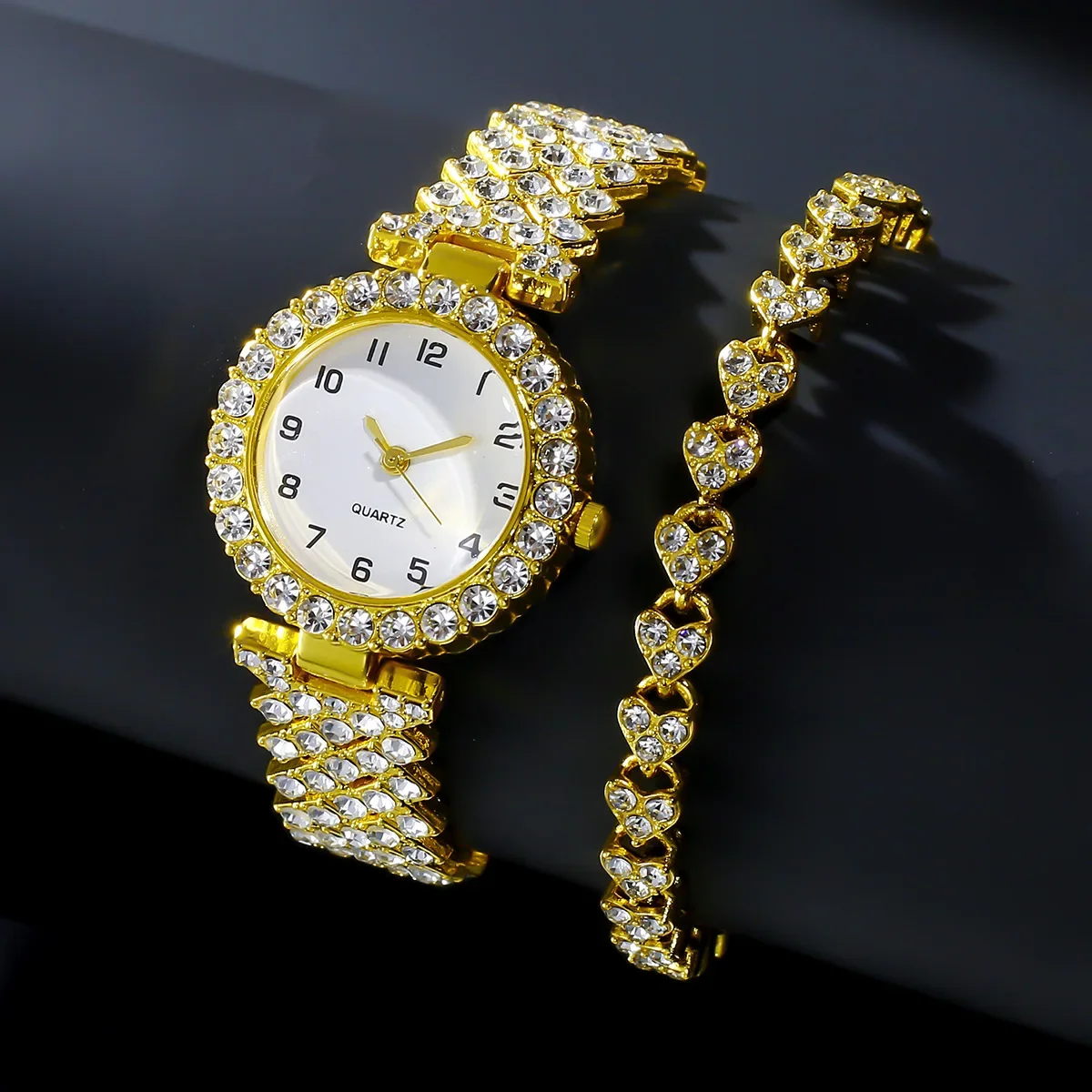 1pcs/2pcs Set Jam Tangan Wanit - Luxury Watch Kit ulasan dan harga