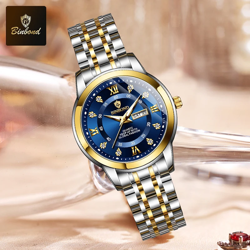 BINBOND B7169 Jam Tangan Wanit - Luxury Quartz Watch Brands ulasan dan harga