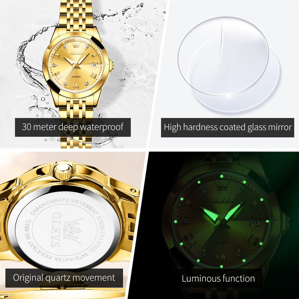 OLEVS jam tangan emas wanita,  - Luxury Watch Cheap ulasan dan harga
