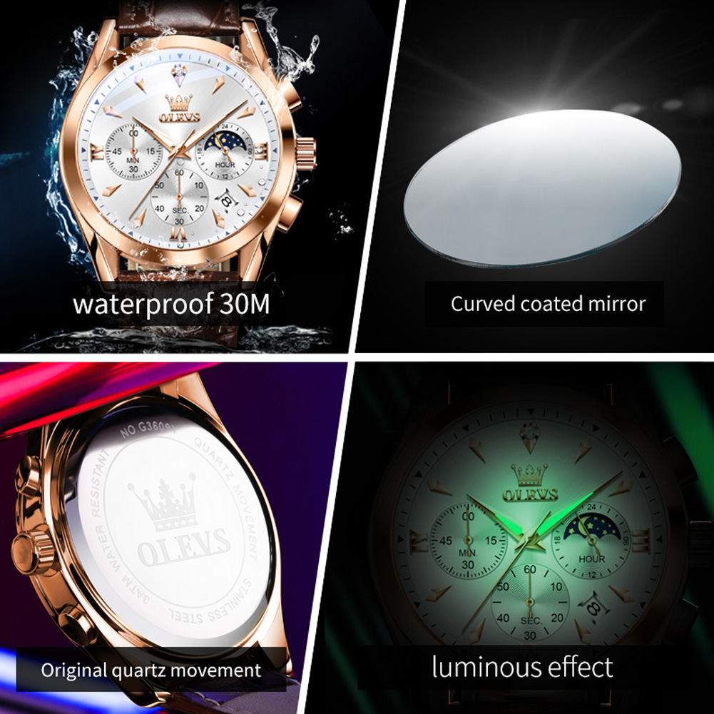 OLEVS jam tangan Quartz pria,  - Luxury Watch Manufacturers ulasan dan harga